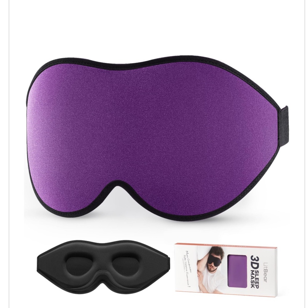 3D Sleep Mask Purple Adult One Size.